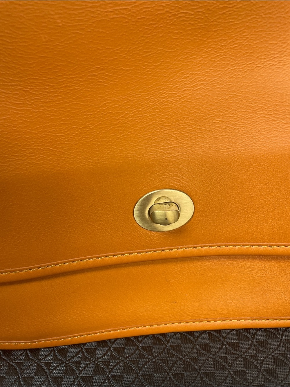 Coach Orange Pebbled Leather Turnlock Crossbody - Picture 2 of 8